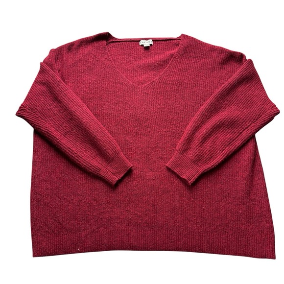 Ava & Viv Sweaters - Ava & Viv Red V-neck Sweater‎ 1X Soft